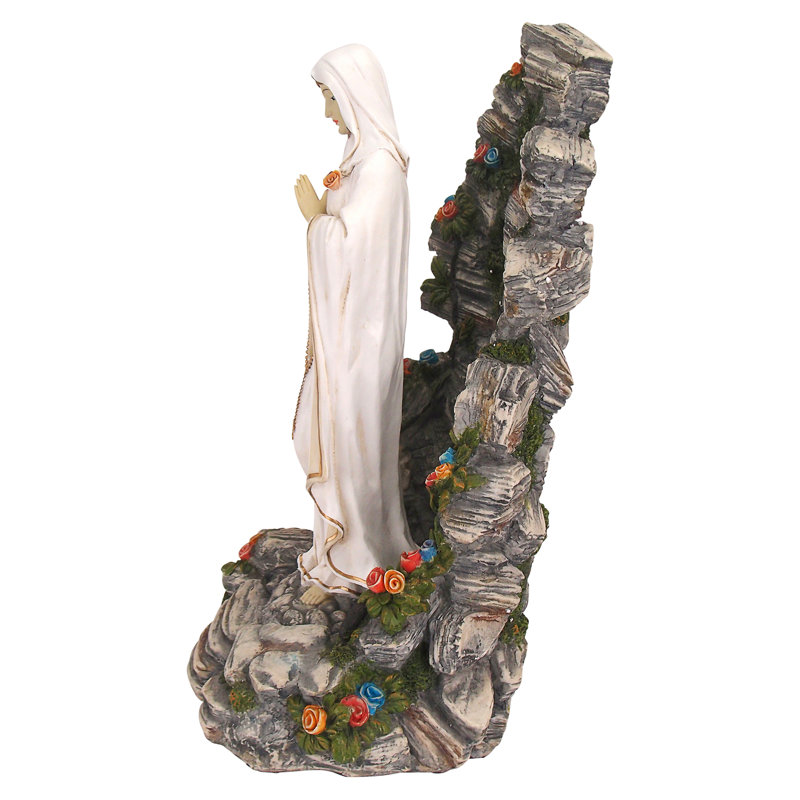 Design Toscano Blessed Virgin Mary Illuminated Garden Grotto Statue